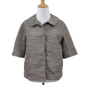 Ann Taylor Jacket Womens XS Extra Small Multicolor Hidden Snap Button Textured